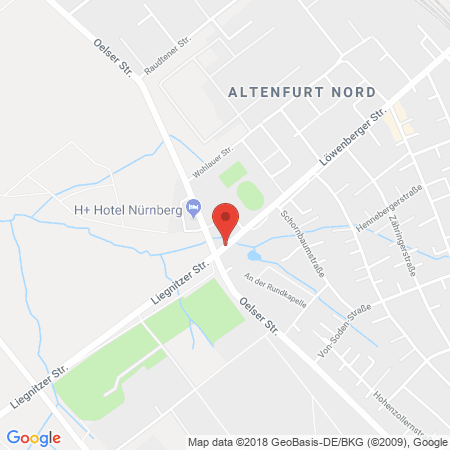 Standort der Autogas Tankstelle: AVIA Tankstelle in 90475, Nürnberg-Langwasser
