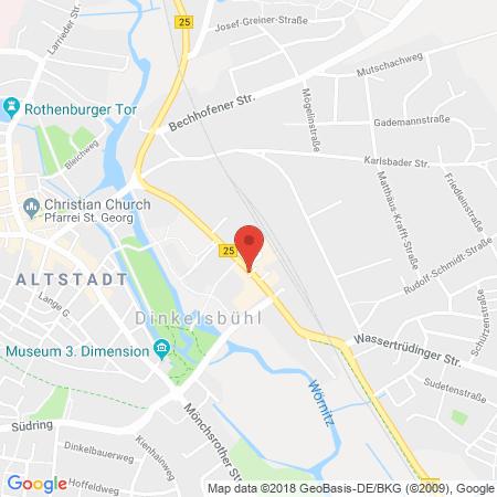 Standort der Autogas Tankstelle: OMV Tankstelle in 91550, Dinkelsbühl