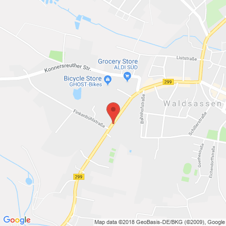 Position der Autogas-Tankstelle: AVIA Tankstelle Bächer in 95652, Waldsassen