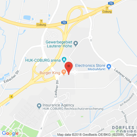 Position der Autogas-Tankstelle: OMV Tankstelle in 96450, Coburg