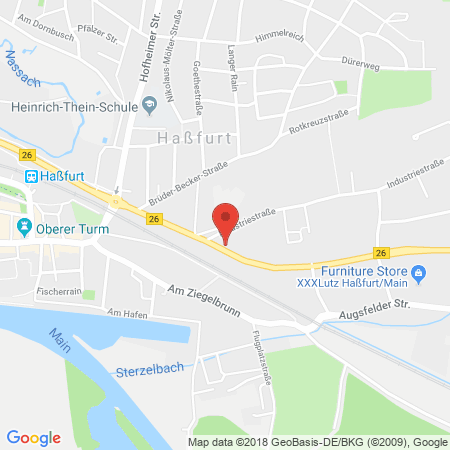 Position der Autogas-Tankstelle: Avia Tankstelle, Kaiser in 97437, Haßfurt