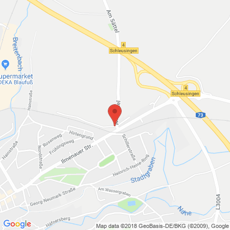 Position der Autogas-Tankstelle: Autohaus Hommel in 98553, Schleusingen