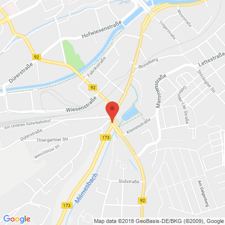 Position der Autogas-Tankstelle: Agip-Station Steininger in 08527, Plauen