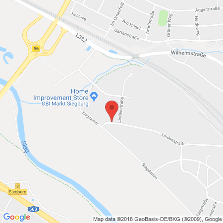 Position der Autogas-Tankstelle: Tankhof Andrys Siegburg in 53721, Siegburg