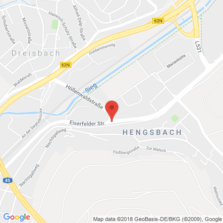 Position der Autogas-Tankstelle: Caratgas-Center in 57080, Siegen