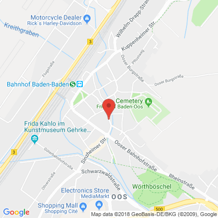 Position der Autogas-Tankstelle: OMV Tankstelle in 76532, Baden-Baden