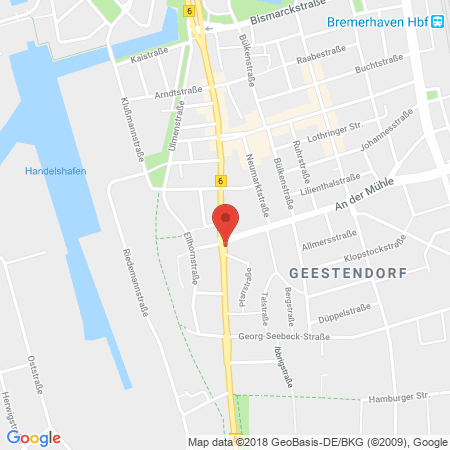 Position der Autogas-Tankstelle: Autoglas-Service-Center Martens in 27570, Bremerhaven