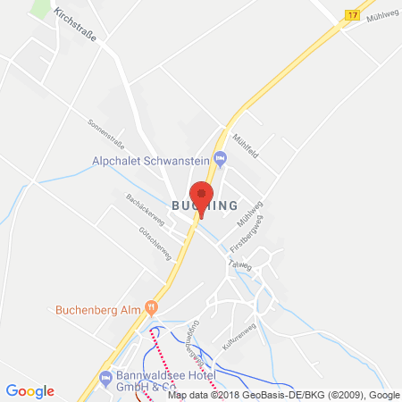 Standort der Autogas Tankstelle: Autohaus Armin Kotz (Tankautomat) in 87642, Halblech