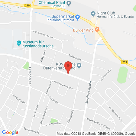 Position der Autogas-Tankstelle: Handelshof Kanne Tankstelle in 32756, Detmold