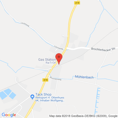 Position der Autogas-Tankstelle: RaiTrOil Tankstelle in 49479, Ibbenbüren - Dörenthe