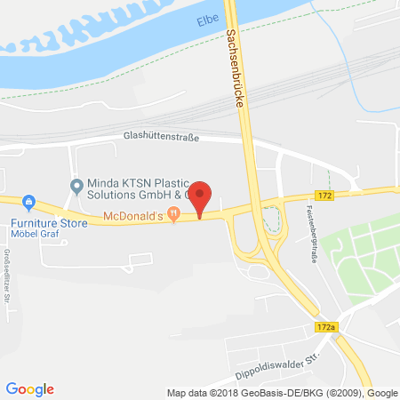 Position der Autogas-Tankstelle: HEM Tankstelle Pirna in 01796, Pirna