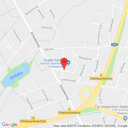 Standort der Autogas Tankstelle: Hoyer / Familia Tank-Treff Oldenburg in 26127, Oldenburg
