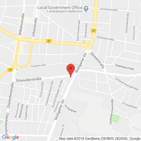 Position der Autogas-Tankstelle: Freie Tankstelle Spathelf OHG in 74074, Heilbronn