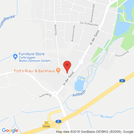 Position der Autogas-Tankstelle: Westfalen Tankstelle Frank Lemke in 59302, Oelde