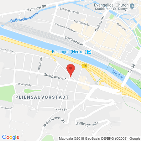 Position der Autogas-Tankstelle: Esso Station Waletzki in 73734, Esslingen