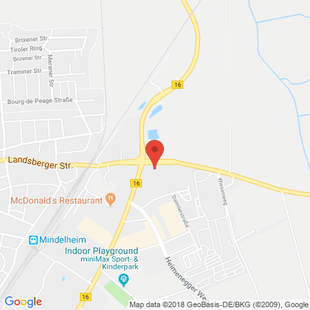 Standort der Autogas Tankstelle: BayWa Tankstelle Mindelheim in 87719, Mindelheim