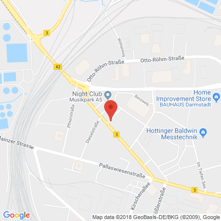 Position der Autogas-Tankstelle: Gas & More Darmstadt in 64293, Darmstadt