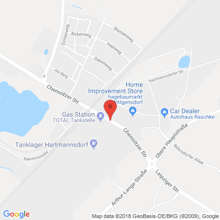 Standort der Autogas Tankstelle: Total Tankstelle in 09232, Hartmannsdorf