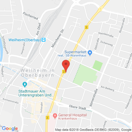 Standort der Autogas Tankstelle: JET Tankstelle in 82362, Weilheim