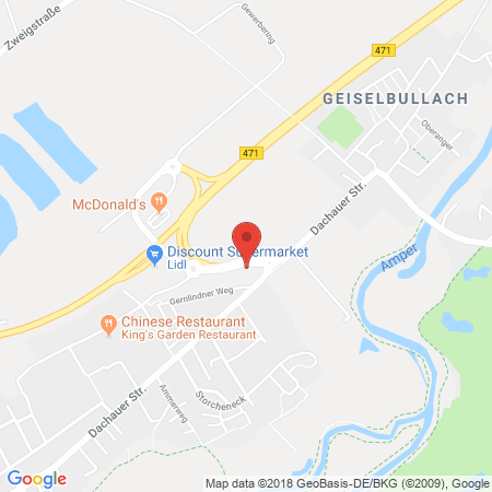 Position der Autogas-Tankstelle: JET Tankstelle in 82140, Olching