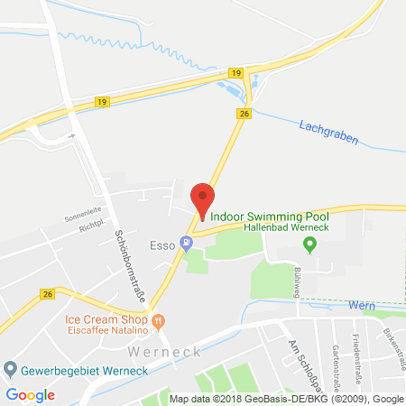 Position der Autogas-Tankstelle: Walther Tankstelle Maria Hubel in 97440, Werneck