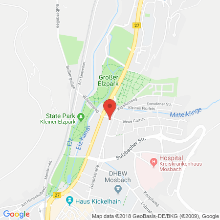 Position der Autogas-Tankstelle: JET Tankstelle in 74821, Mosbach