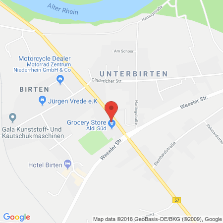 Position der Autogas-Tankstelle: Optigas GbR (Tankautomat) in 46509, Xanten-Birten