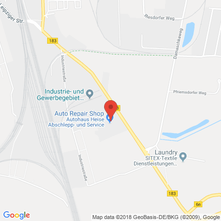 Position der Autogas-Tankstelle:  Autohaus Heise Abschlepp- und Service GmbH in 06366, Köthen