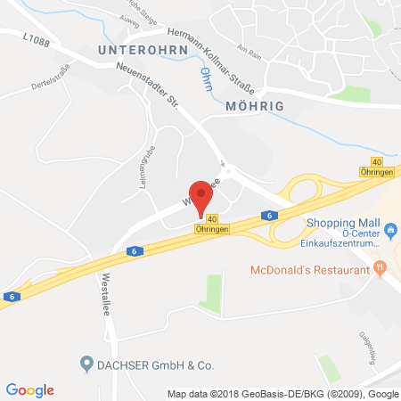 Position der Autogas-Tankstelle: Shell Station Lopez GmbH in 74613, Oehringen