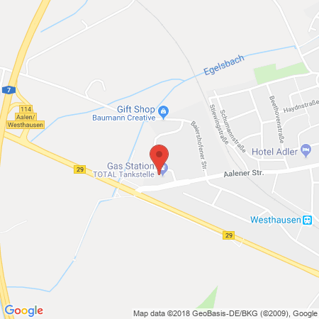 Position der Autogas-Tankstelle: Total Station in 73463, Westhausen
