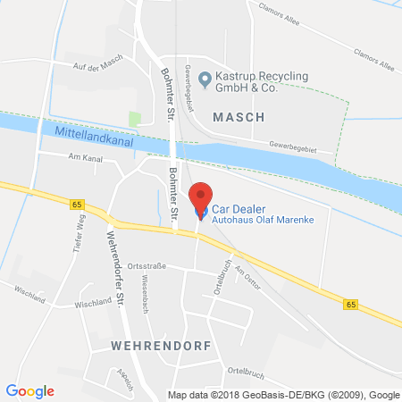 Position der Autogas-Tankstelle: Aral Tankstelle Olaf Marenke GmbH in 49152, Bad Essen