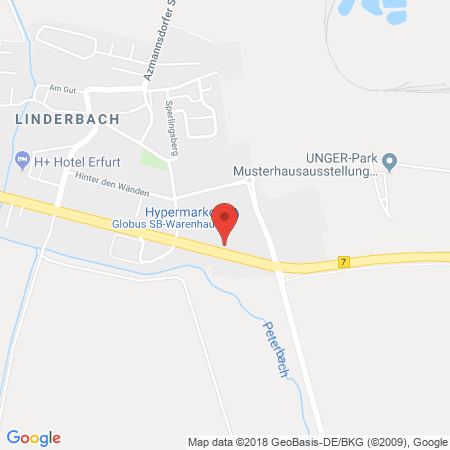 Position der Autogas-Tankstelle: GLOBUS in 99198, Erfurt-Linderbach