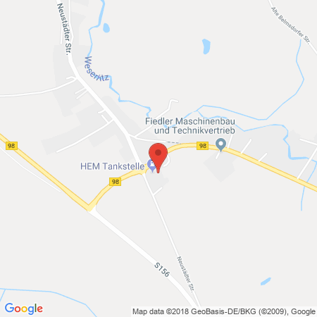 Position der Autogas-Tankstelle: HEM-Tankstelle in 01877, Putzkau