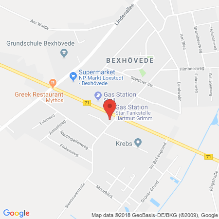 Standort der Autogas Tankstelle: STAR Tankstelle in 27612, Loxstedt-Bexhövede