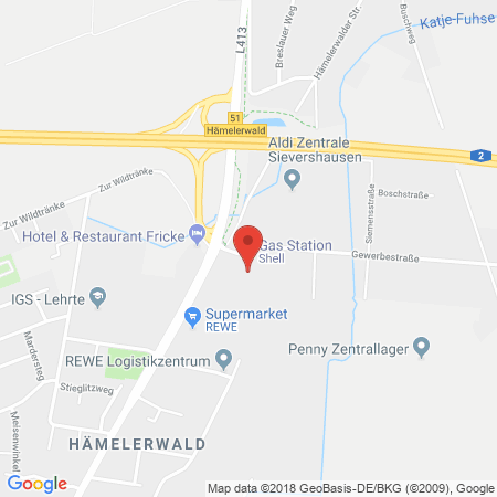 Position der Autogas-Tankstelle: Shell Station in 31275, Lehrte-H.Wald