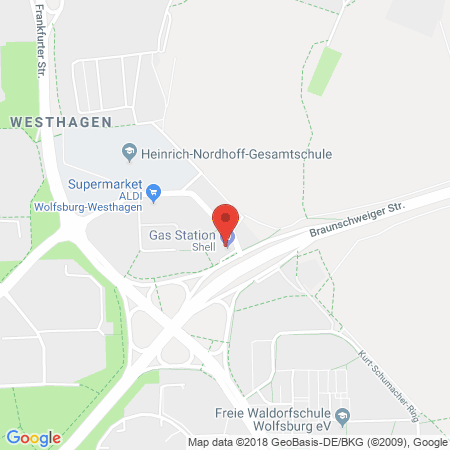 Position der Autogas-Tankstelle: Shell Station in 38444, Wolfsburg