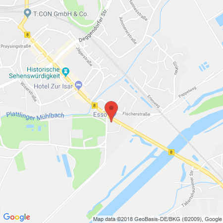 Position der Autogas-Tankstelle: Esso Tankstelle in 94447, Plattling