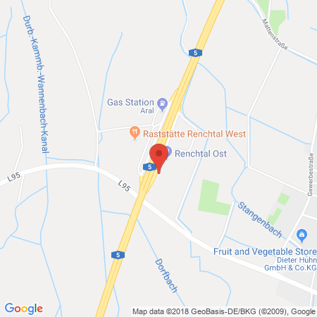 Position der Autogas-Tankstelle: BAB-Tankstelle Renchtal Ost (Aral) in 77767, Appenweier