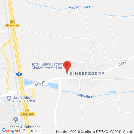 Position der Autogas-Tankstelle: Esso Station Dotzer in 91161, Hilpoltstein-Sindersdorf