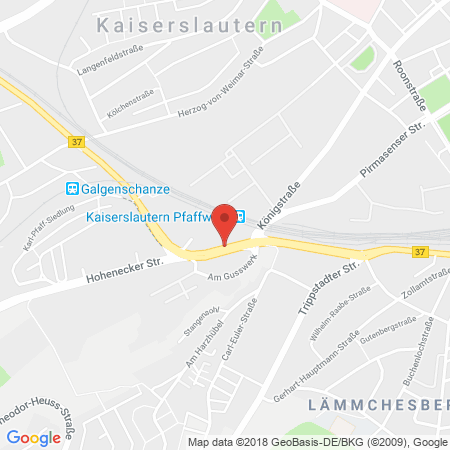 Position der Autogas-Tankstelle: Agip Service Station in 67663, Kaiserslautern