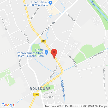 Position der Autogas-Tankstelle: STAR Tankstelle in 52355, Düren