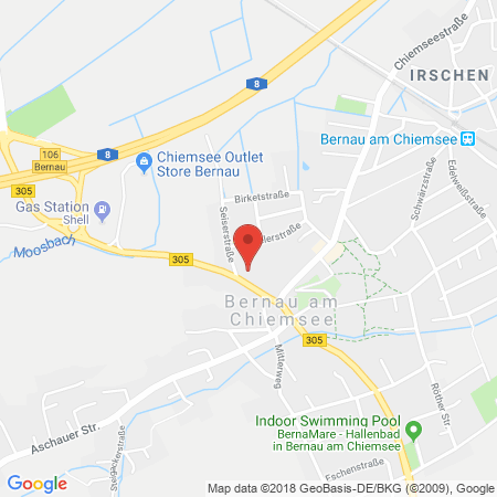 Position der Autogas-Tankstelle: OMV Station in 83233, Bernau am Chiemsee