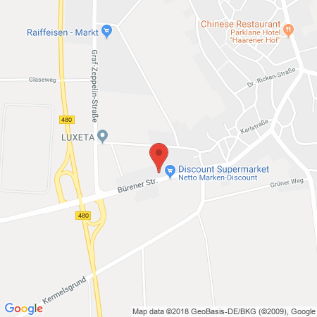 Position der Autogas-Tankstelle: Freie Tankstelle in 33181, Bad Wünnenberg-Haaren