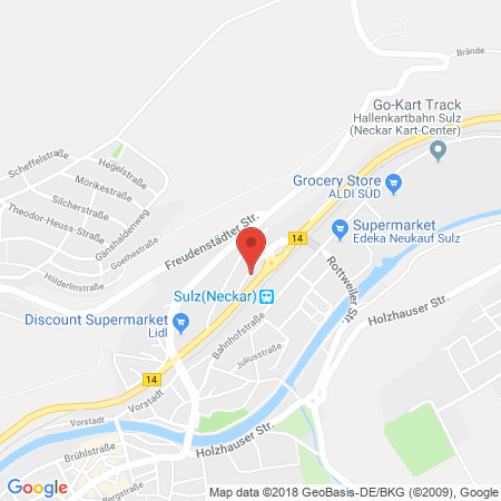 Position der Autogas-Tankstelle: Aral Station in 72172, Sulz a. N.