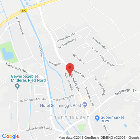 Standort der Autogas Tankstelle: Pinoil Tankstelle in 86470, Thannhausen