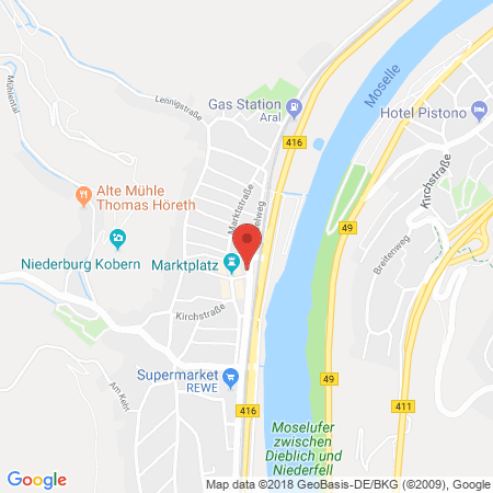 Standort der Autogas Tankstelle: ARAL Tankstelle in 56330, Kobern-Gondorf