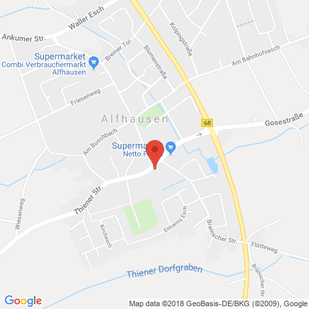 Position der Autogas-Tankstelle: Freie SD Tankstelle in 49594, Alfhausen