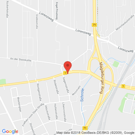 Position der Autogas-Tankstelle: TOTAL Tankstelle in 39108, Magdeburg