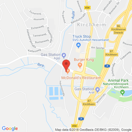 Standort der Autogas Tankstelle: ESSO-Tankstelle in 36275, Kirchheim