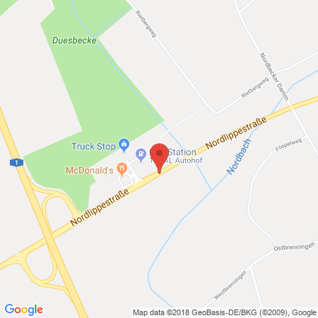 Position der Autogas-Tankstelle: TOTAL Autohof in 59368, Werne-Stockum